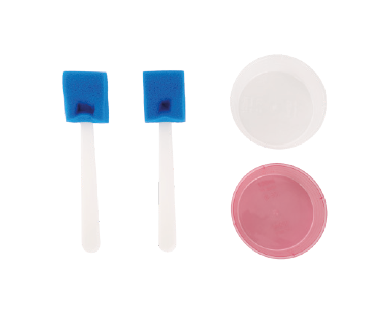 ker70009a SET DISINFEZIONE 2 SPUGNETTE A BASTONCINO 15cm, 2 CIOTOLE